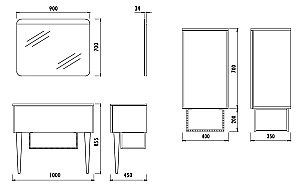 Зеркало Creavit Zeon 90 ZE4001.01.BB белое в ванную от интернет-магазине сантехники Sanbest
