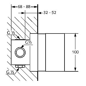 Скрытая часть для смесителя Kludi Pure&Solid 38828 купить в интернет-магазине сантехники Sanbest