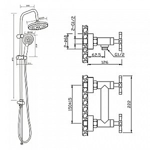 Душевая система Orange Mia M34-922b черный матовый купить в интернет-магазине сантехники Sanbest