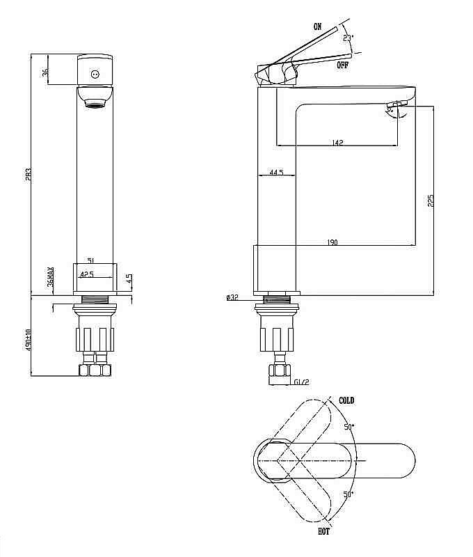 Смеситель для раковины BelBagno ANCONA-LMC-CRM хром купить в интернет-магазине сантехники Sanbest