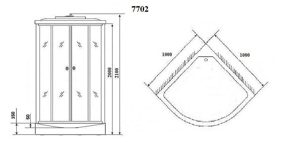 Душевая кабина Niagara Luxe NG-7702G 100x100 купить в интернет-магазине Sanbest
