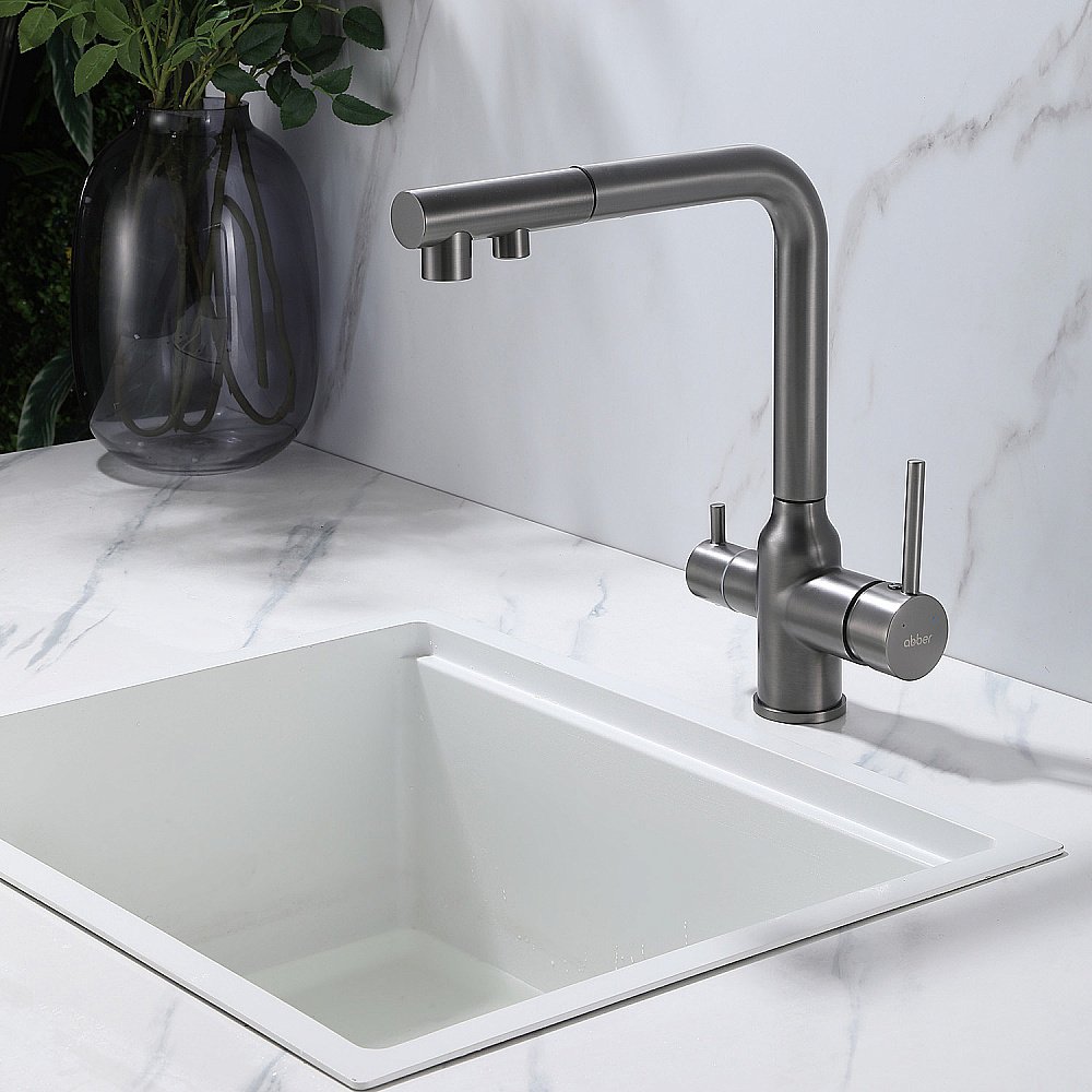 Смеситель для кухни Abber Emotion AF8814NG никель купить в интернет-магазине сантехники Sanbest