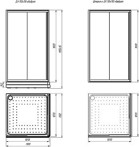 Душевой уголок Радомир Дрим 110х110 стекло матовое/профиль черный купить в интернет-магазине Sanbest