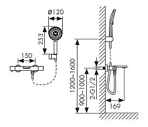 Смеситель для ванны Kaiser Serio 05322 хром купить в интернет-магазине сантехники Sanbest