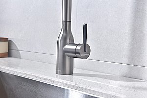 Смеситель для кухни Paulmark Universal Un213880-GM вороненая сталь купить в интернет-магазине сантехники Sanbest