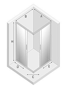 Душевой уголок NEW TRENDY NEW VARIA 90x90 K-0473 стекло прозрачное/профиль хром купить в интернет-магазине Sanbest