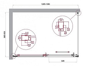 Душевой уголок BelBagno LUCE-AH-1 130х90 стекло прозрачное/профиль хром купить в интернет-магазине Sanbest