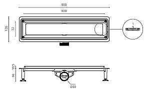 Душевой лоток Ctesi FLOW LINE 80 BK4024550 хром купить в интернет-магазине Sanbest