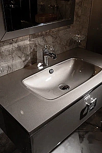 Консоль с раковиной Armadi Art LUCIDO DELMAR 80 коричневый для ванной в интернет-магазине сантехники Sanbest