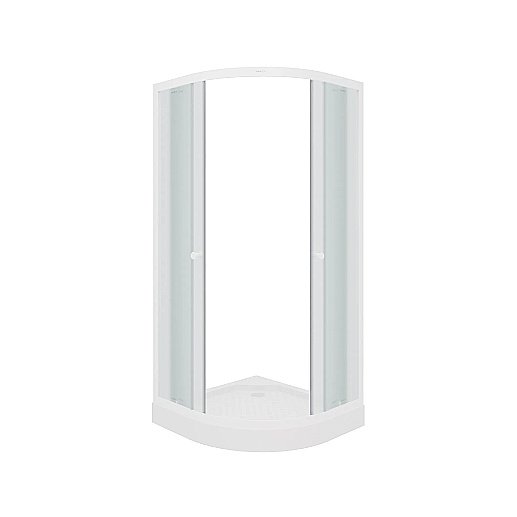 Душевой уголок Parly ZF91 90х90 стекло матовое/профиль белый купить в интернет-магазине Sanbest