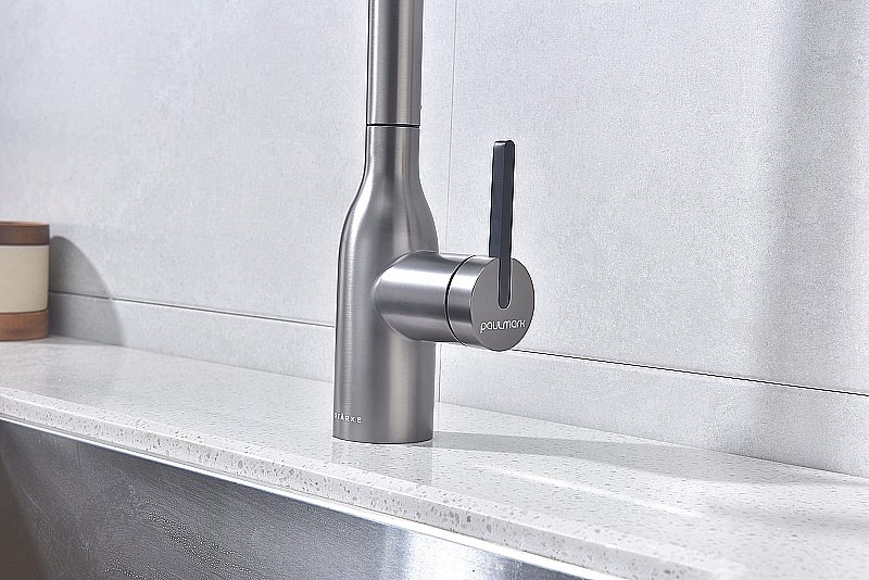 Смеситель для кухни Paulmark Universal Un213880-GM вороненая сталь купить в интернет-магазине сантехники Sanbest