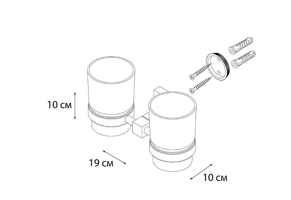 Держатель с двумя стаканами FIXSEN METRA FX-11107 купить в интернет-магазине сантехники Sanbest