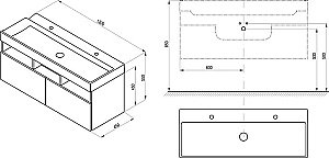 Тумба с раковиной Ravak NATURAL X000001053 120 белая для ванной в интернет-магазине Sanbest