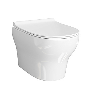 Унитаз подвесной WasserKRAFT Berkel 10TLT.010.ME.PG02.H001 безободковый, с инсталляцией Aller 10, с крышкой микролифт, белый/кнопка золото глянцевое купить в интернет-магазине Sanbest