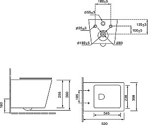 Унитаз подвесной SantiLine SL-5007T-P персиковый матовый, безободковый, с крышкой микролифт, слив торнадо купить в интернет-магазине Sanbest