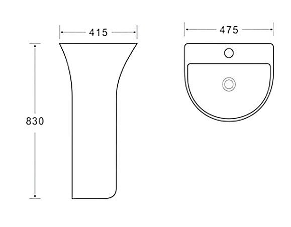 Раковина SantiLine 47,5 SL-4017 белая купить в интернет-магазине Sanbest