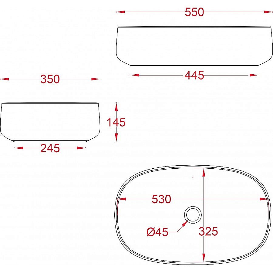 Раковина накладная Artceram Cognac Quadro 55 COL008 03 00 Nero купить в интернет-магазине Sanbest