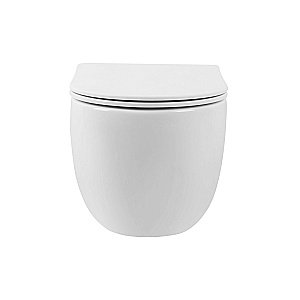 Унитаз подвесной Abber Bequem AC1104TN белый, безободковый, с крышкой микролифт, слив торнадо купить в интернет-магазине Sanbest