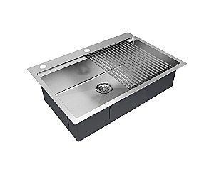 Кухонная мойка Paulmark KRONER-PRO 75 PM707551-BS+R405-BS нержавеющая сталь купить в интернет-магазине сантехники Sanbest