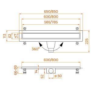 Душевой лоток RGW Drain Leo-21 60 хром купить в интернет-магазине Sanbest