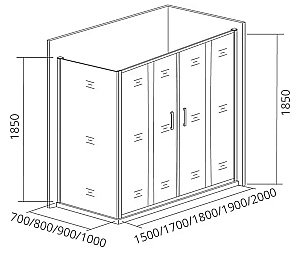 Душевой уголок Good Door Infinity WTW-TD+SP+SP 160х80 стекло матовое/профиль хром купить в интернет-магазине Sanbest