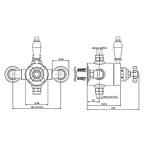 Смеситель для душа Caprigo Antique 04-070-oro золото купить в интернет-магазине сантехники Sanbest