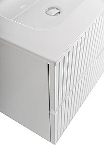 Тумба с раковиной Cezares DUET-N 100 DUET-N-1000-2C-SO-BL белая глянцевая левая/правая для ванной в интернет-магазине Sanbest