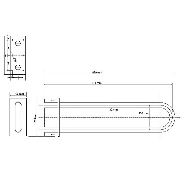 Поручень Bemeta Help 301707460 черный купить в интернет-магазине сантехники Sanbest