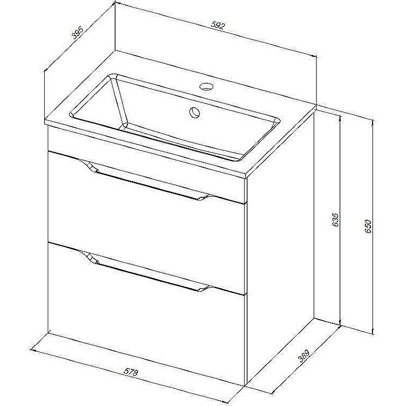 Тумба с раковиной Aquanet Практика 60 330458 маренго для ванной в интернет-магазине Sanbest