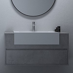 Тумба с раковиной Black&White UNIVERSE U903.1000-1 серая для ванной в интернет-магазине Sanbest