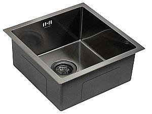 Кухонная мойка Paulmark Gerberg 44 PM254444-GM вороненая сталь купить в интернет-магазине сантехники Sanbest