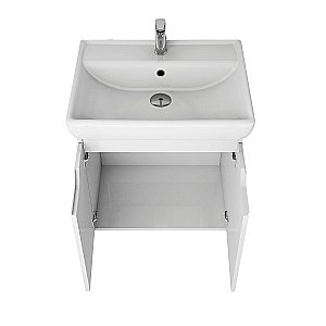 Тумба с  раковиной подвесная Dreja Q (D) 60 белый глянец для ванной в интернет-магазине Sanbest