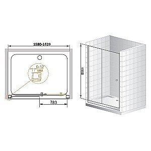 Душевая дверь Cezares ANIMA-BF-1-160-C-Cr стекло прозрачное/профиль хром купить в интернет-магазине Sanbest