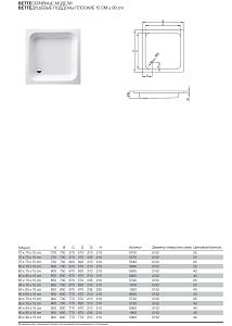 Душевой поддон BETTE Duschwannen 5900 90х90 купить в интернет-магазине Sanbest