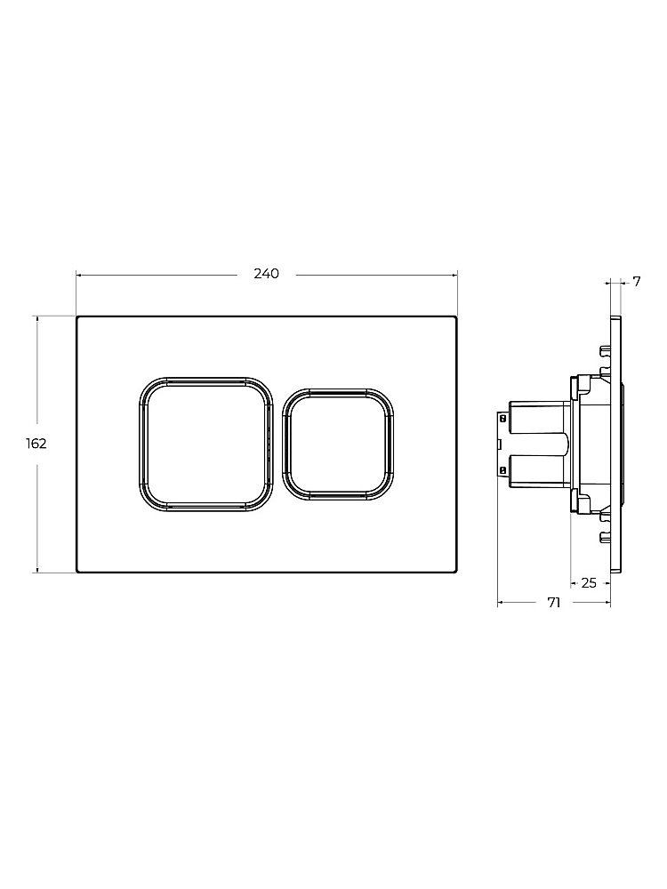 Кнопка для инсталляции Cezares PN2-BTN-IN сатин купить в интернет-магазине сантехники Sanbest
