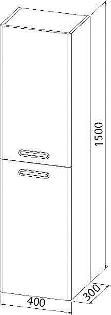 Шкаф-пенал IDDIS Brick BRI40W0i97 40 белый для ванной в интернет-магазине сантехники Sanbest