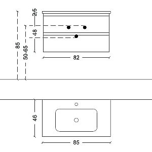 Тумба с раковиной Armadi Art Capolda 85 темное дерево для ванной в интернет-магазине Sanbest