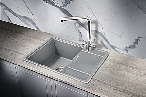 Мойка кухонная Milacio Navarra 65 Cuarzo MC.77063 серый металлик купить в интернет-магазине сантехники Sanbest
