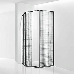 Душевой уголок RGW Stilvoll SV-82-Gr 90х90 стекло черная вуаль/профиль серый купить в интернет-магазине Sanbest