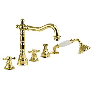 Смеситель на борт ванны на 5 отв. Migliore Arcadia ML.ARC-8380 золото купить в интернет-магазине сантехники Sanbest