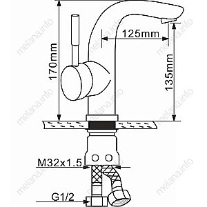 Смеситель для раковины Melana 6105 сатин купить в интернет-магазине сантехники Sanbest