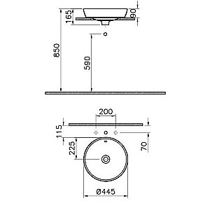 Раковина Vitra Metropole 45 5940B003-0012 белая купить в интернет-магазине Sanbest