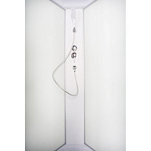 Душевая кабина DTO L 909EL+VST 90х90 стекло матовое с рисунком/профиль хром купить в интернет-магазине Sanbest