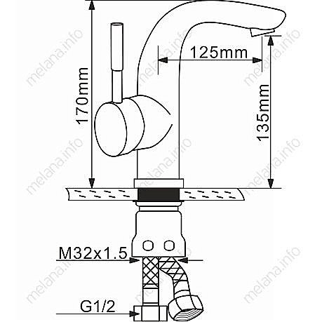 Смеситель для раковины Melana 6105 сатин купить в интернет-магазине сантехники Sanbest