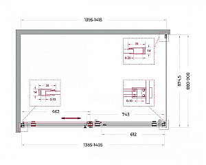 Душевой уголок BelBagno SOFT_CLOSE-2-AH-1 140х90 стекло прозрачное/профиль оружейная сталь купить в интернет-магазине Sanbest