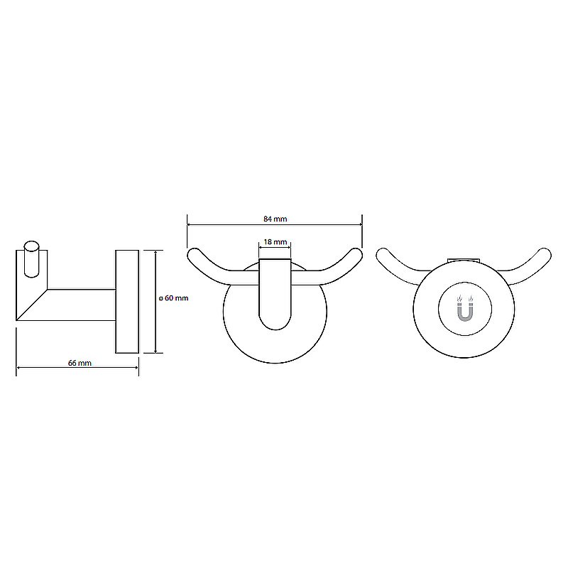 Крючок Bemeta Rawell 104206182 хром купить в интернет-магазине сантехники Sanbest
