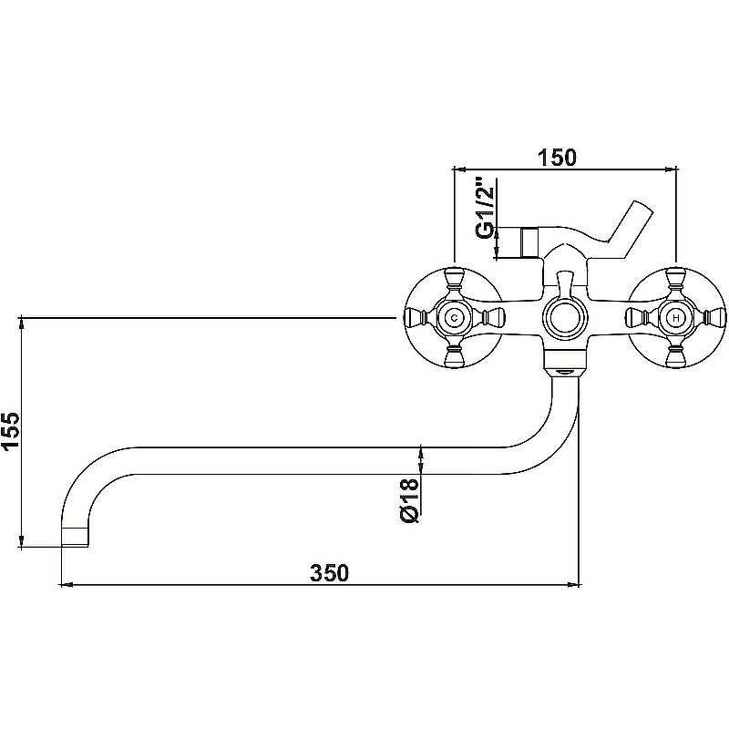 Смеситель для ванны Kaiser Grace 11070SH купить в интернет-магазине сантехники Sanbest