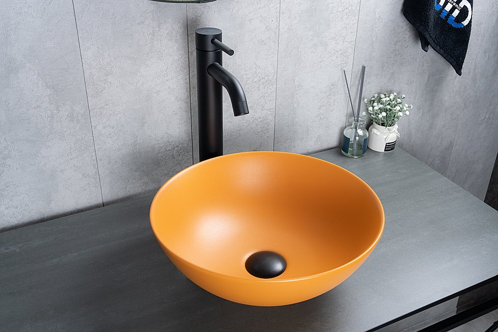 Раковина накладная Gid 9081orm оранжевая матовая купить в интернет-магазине Sanbest
