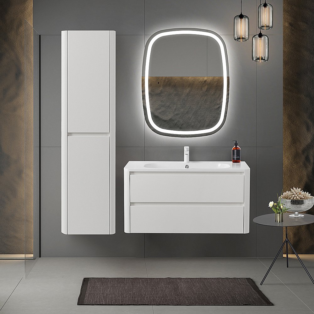 Тумба с раковиной Cezares RELAX 100 Bianco Lucido для ванной в интернет-магазине Sanbest