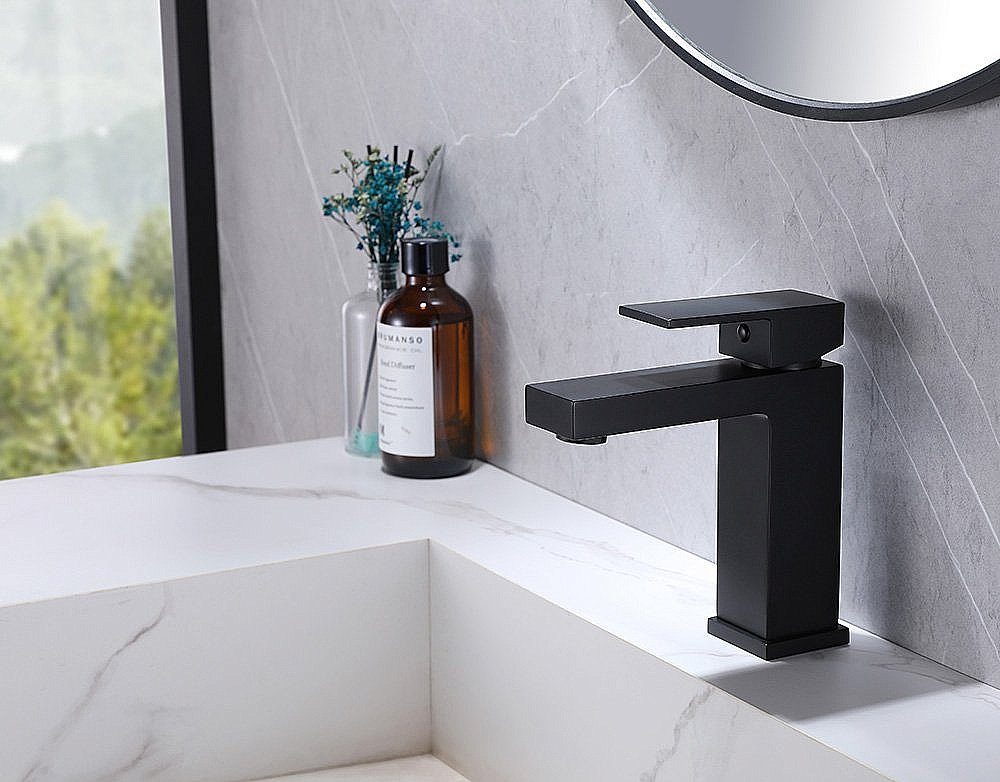 Смеситель для раковины ABBER Daheim AF8210B черный матовый купить в интернет-магазине сантехники Sanbest